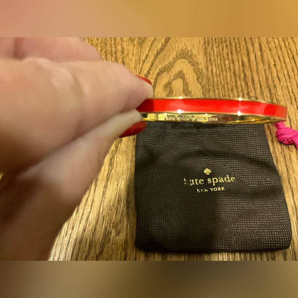 Kate Spade Red and Gold Bangle Bracelet with pouch